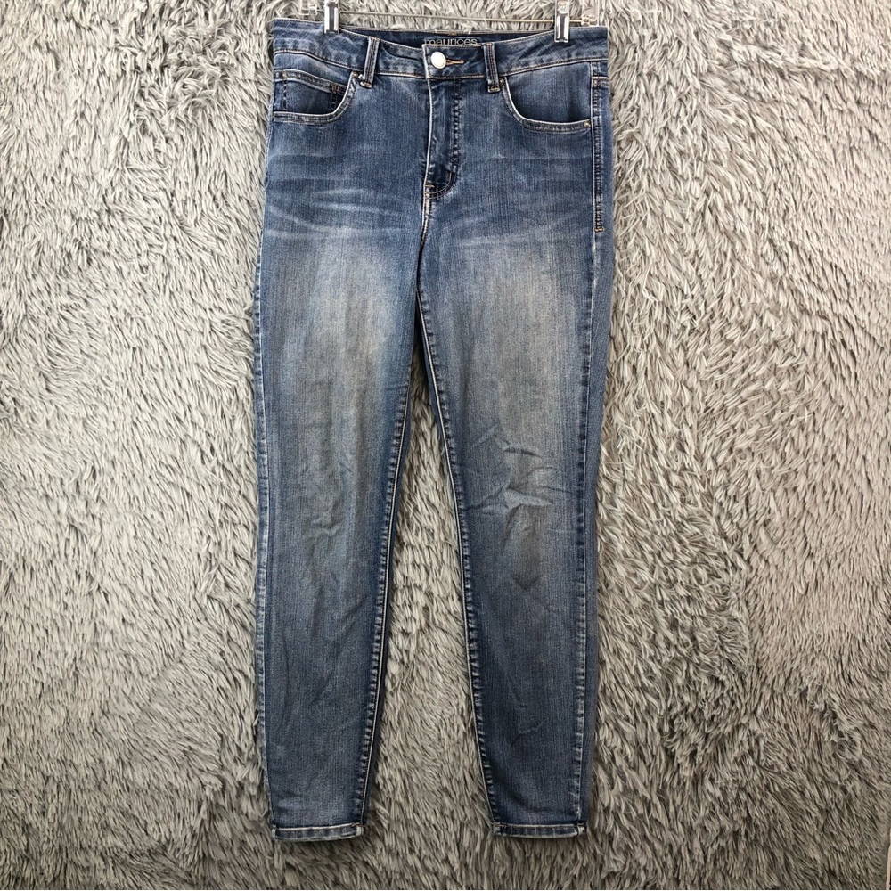 Maurices Jeans Womens Size 8 Regular Ever Flex Hi Rise Stretch Whiskered Skinny